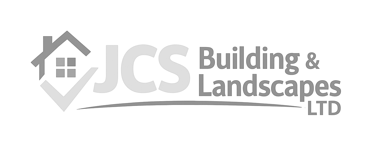 jcs building & landscapes ltd logo upscaled transparent light greyscale